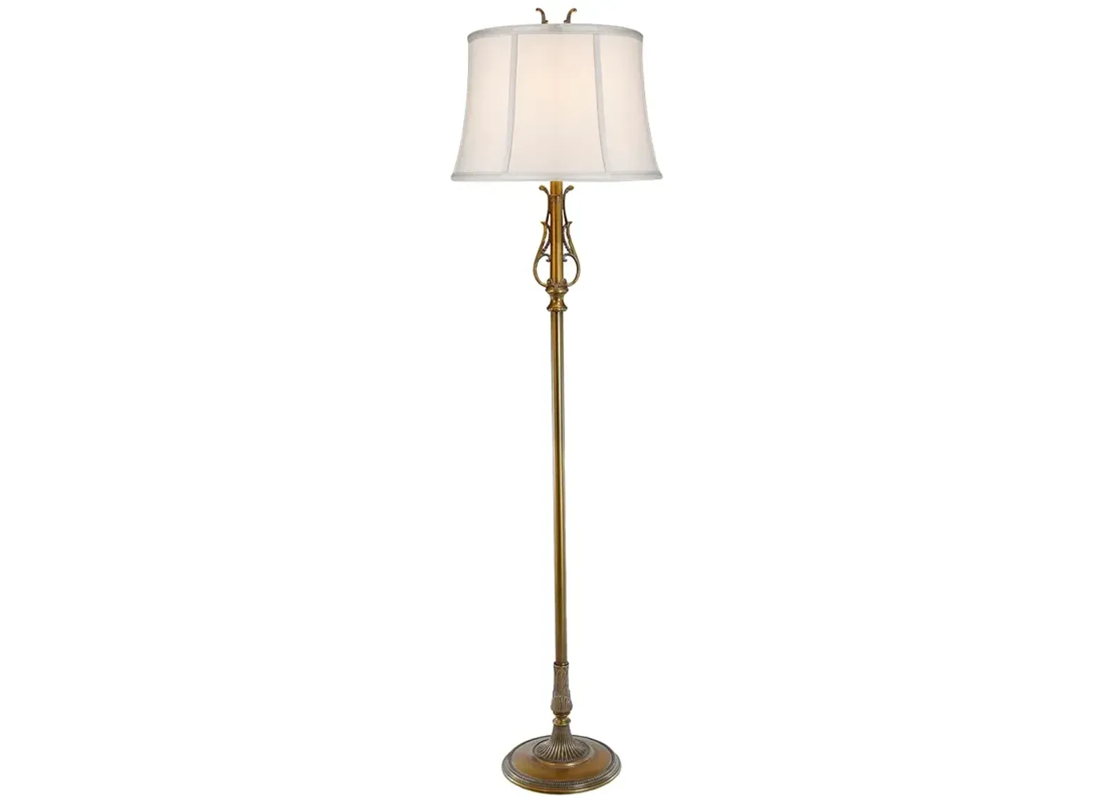 Stiffel Cavender 63" High Artisan Brass Metal Scroll Floor Lamp