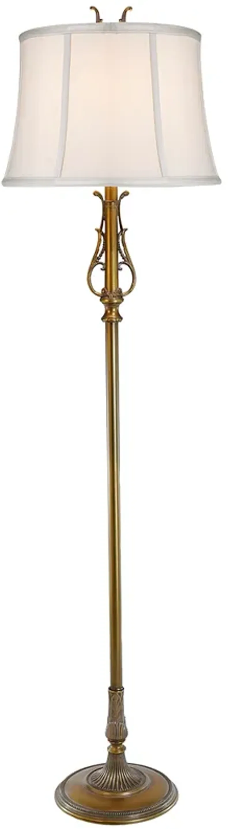 Stiffel Cavender 63" High Artisan Brass Metal Scroll Floor Lamp