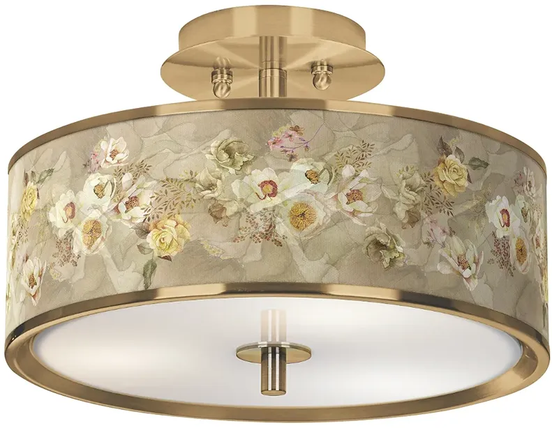 Floral Spray Gold 14" Wide Ceiling Light