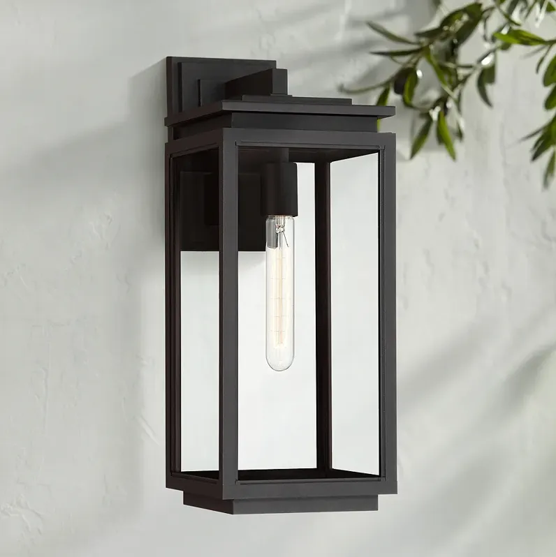 Possini Euro Atkins 18" High Die Cast Matte Black Outdoor Light