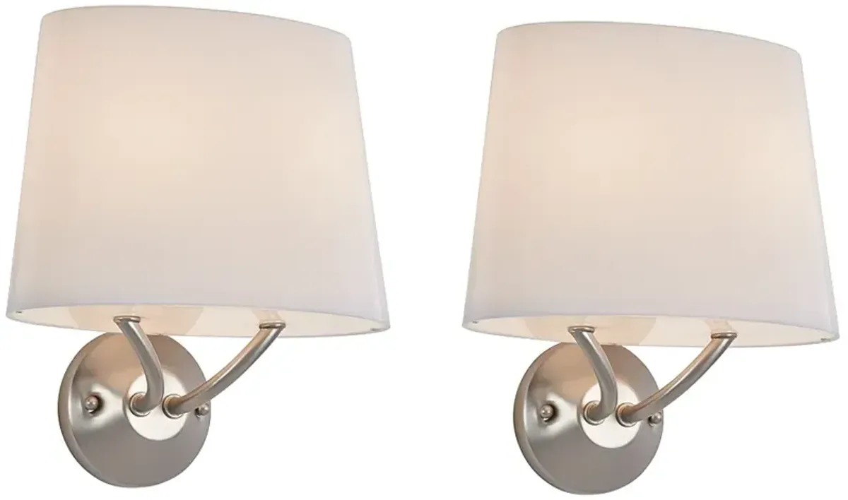 Possini Euro Grenfell 11 3/4" High Brushed Nickel Wall Sconce Set of 2