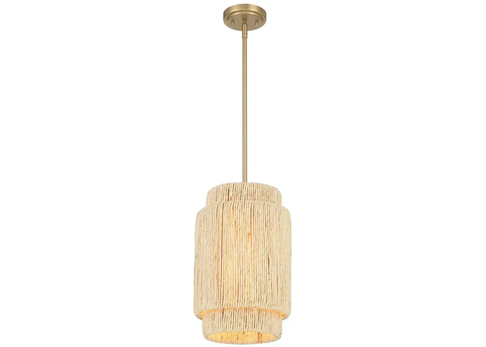 Minka Lavery Caviana 1-Light 10-in Brass Pendant with Natural Abaca Shades