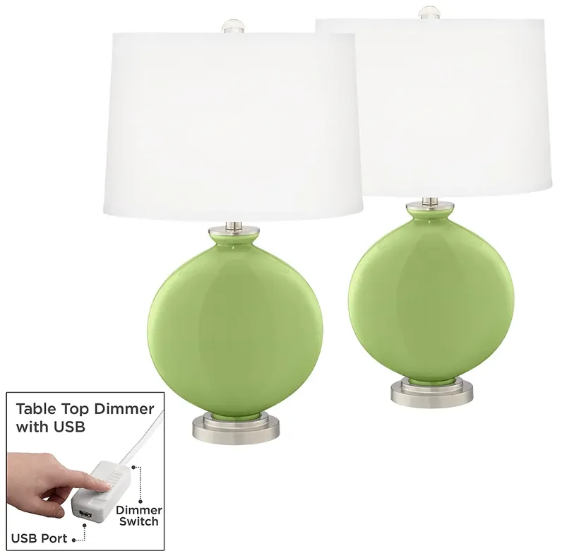 Lime Rickey Carrie Table Lamp Set of 2 with Dimmers