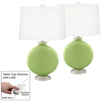 Lime Rickey Carrie Table Lamp Set of 2 with Dimmers