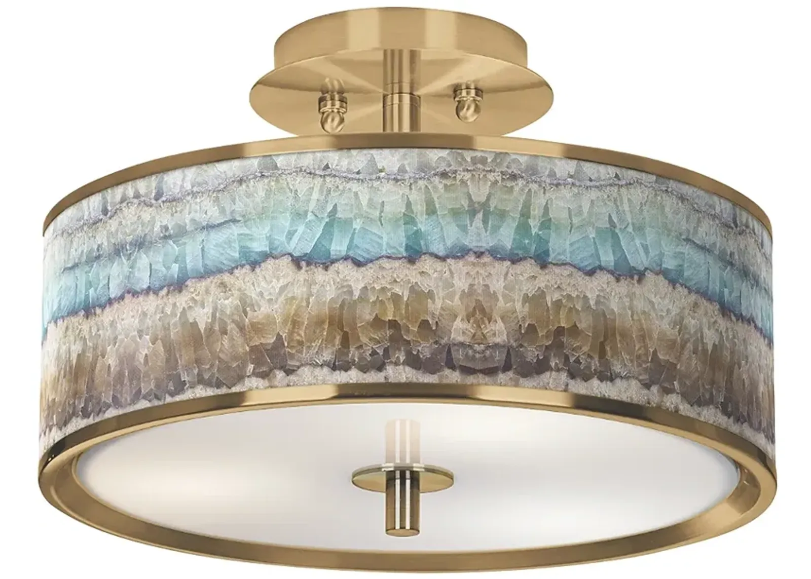 Marble Jewel Gold 14" Wide Ceiling Light