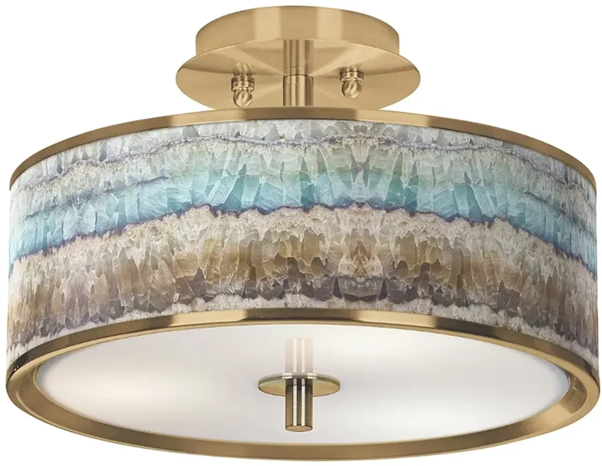 Marble Jewel Gold 14" Wide Ceiling Light