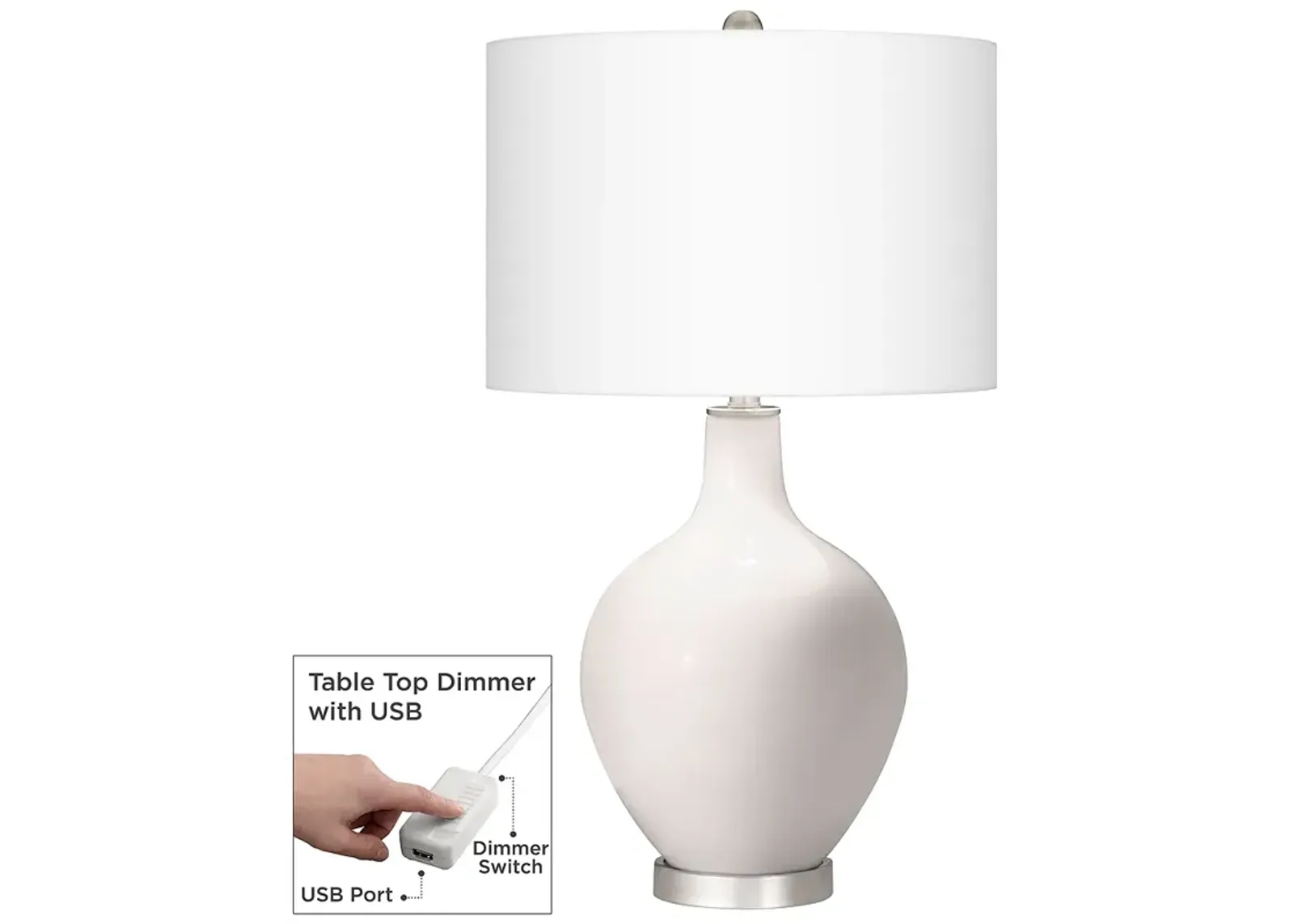 Smart White Ovo Table Lamp With Dimmer