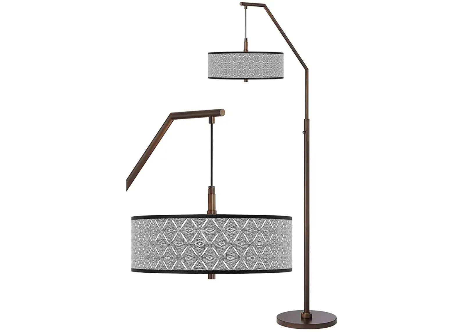 Moroccan Diamonds II Bronze Downbridge Arc Floor Lamp