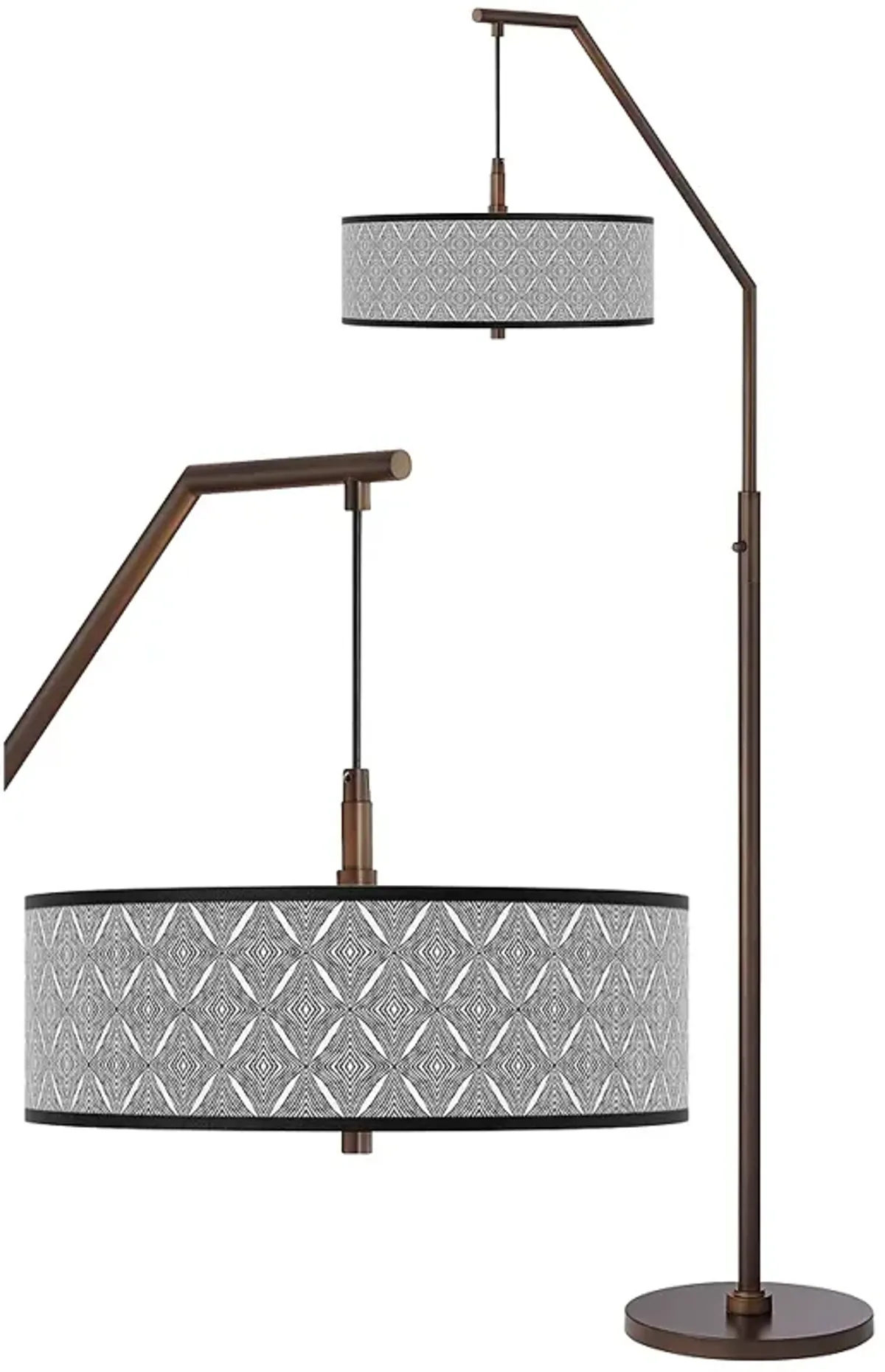 Moroccan Diamonds II Bronze Downbridge Arc Floor Lamp