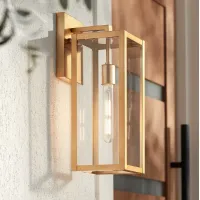 John Timberland Titan 17" Soft Gold Clear Glass Outdoor Wall Light
