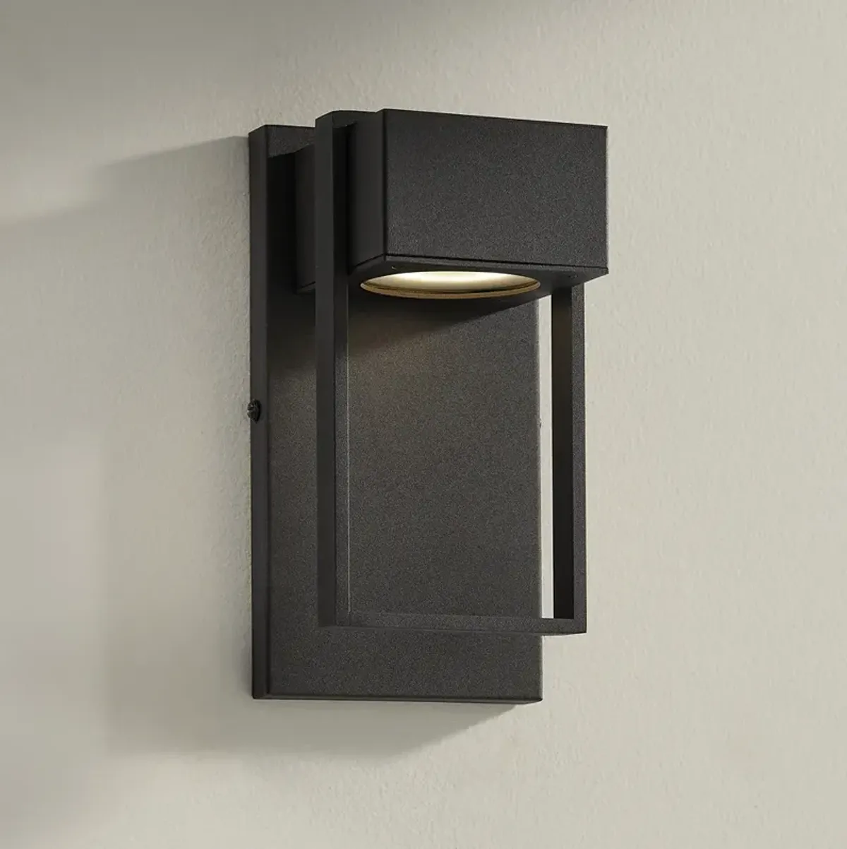 Possini Euro Pavel 9 1/2" High Textured Black Modern Wall Sconce