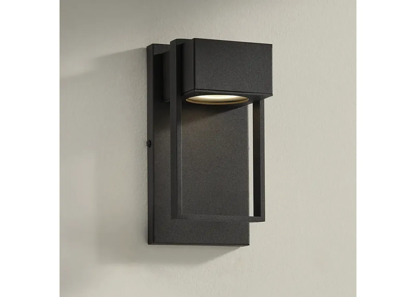 Possini Euro Pavel 9 1/2" High Textured Black Modern Wall Sconce