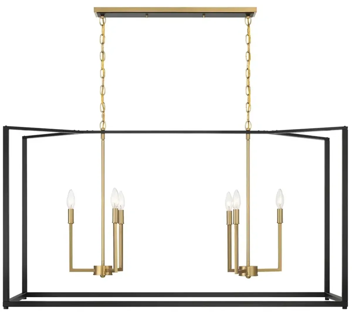 Minka Lavery Colwick 6-Light 48-in Black and Brass Island Chandelier