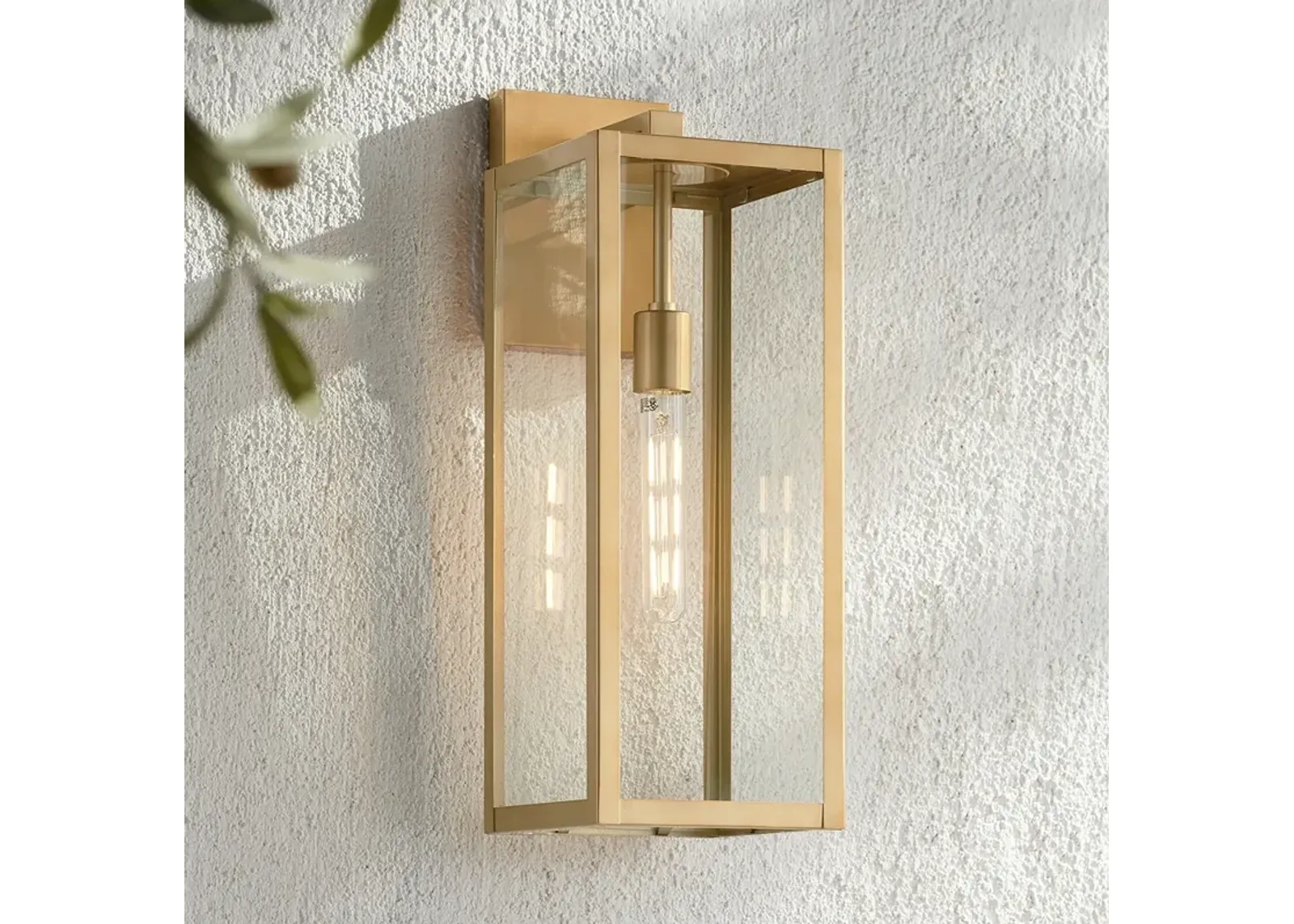 Titan 20 1/4" High Soft Gold Clear Glass Outdoor Wall Light