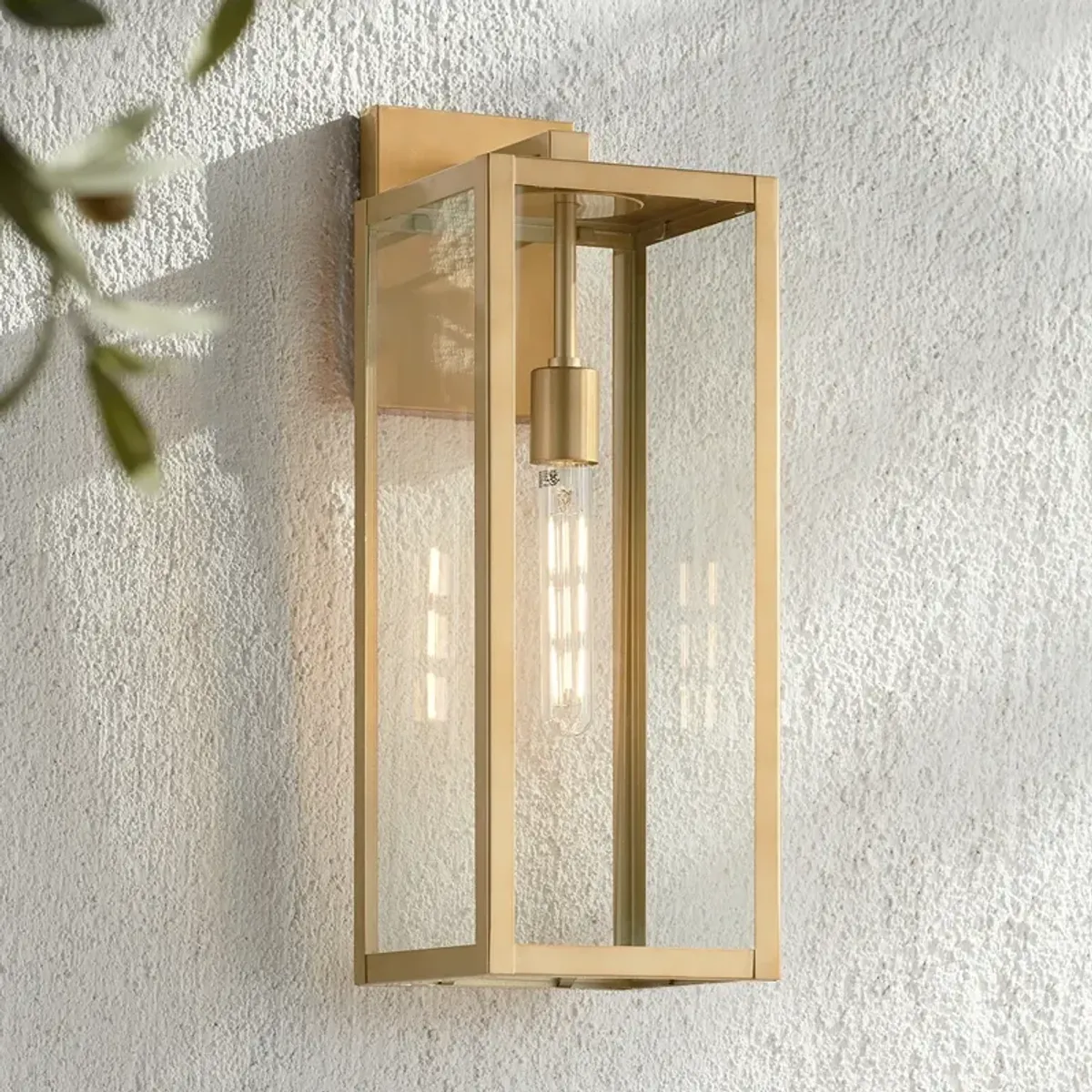 Titan 20 1/4" High Soft Gold Clear Glass Outdoor Wall Light