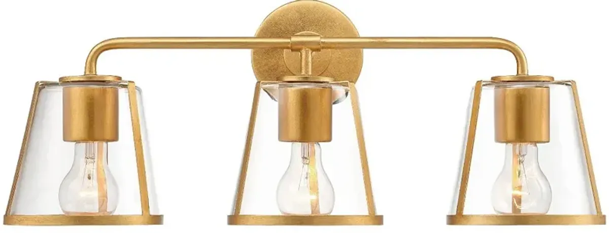 Fulton 3 Light Antique Gold Bathroom Vanity