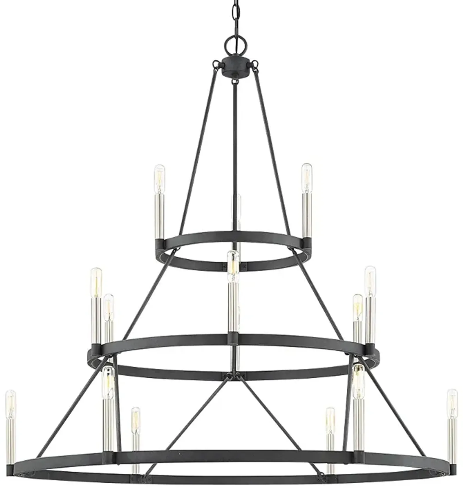 Quoizel Doran 40 1/4" Wide Black 15-Light Ring Chandelier