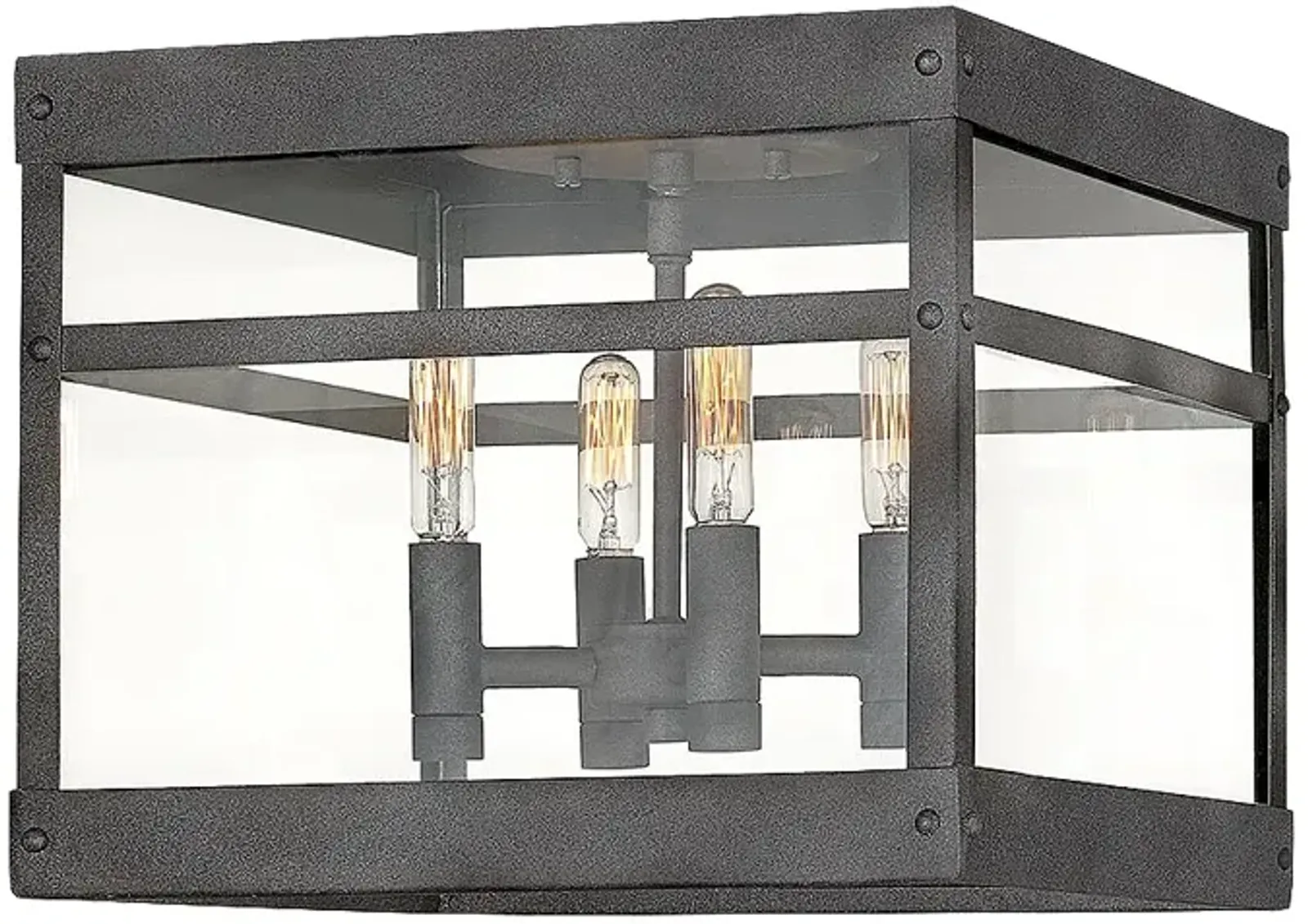 Hinkley Porter 12" Wide Aged Zinc 4-Light Outdoor Ceiling Light