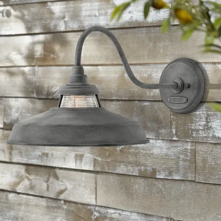 Hinkley Troyer 12" High Aged Zinc Outdoor Wall Light
