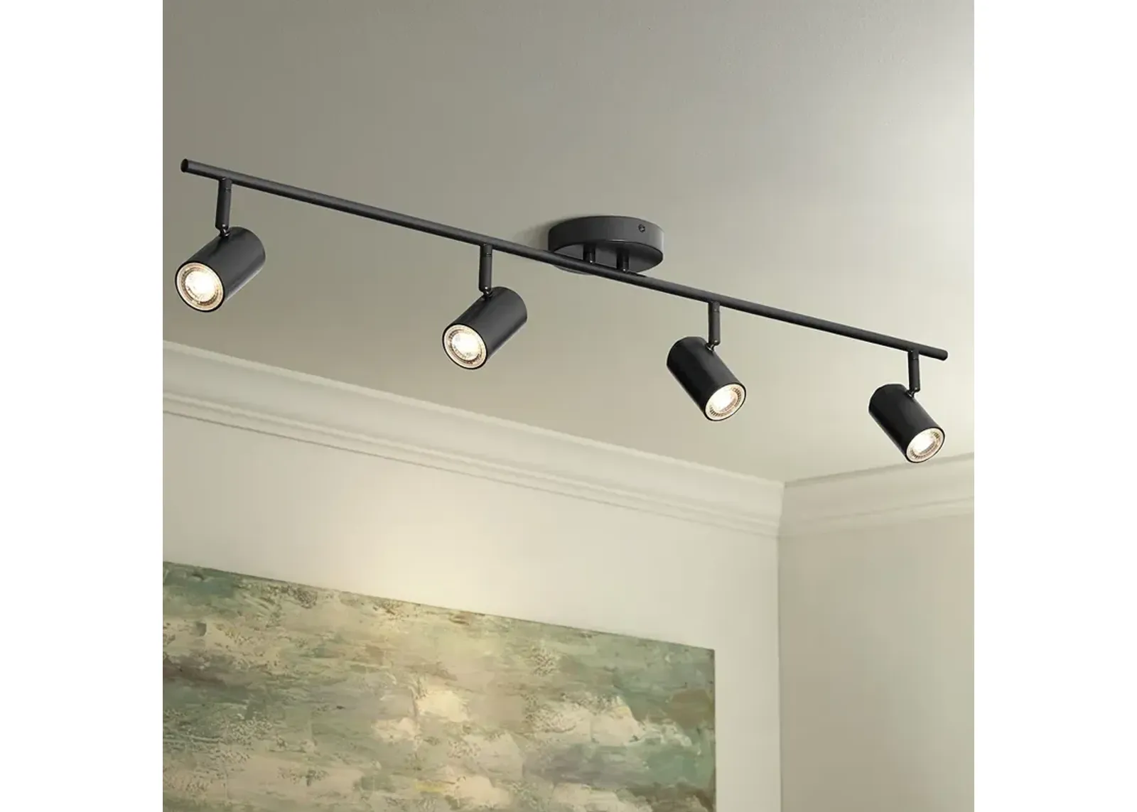 Pro Track Vester 4-Light Black LED Ceiling or Wall Track Fixture