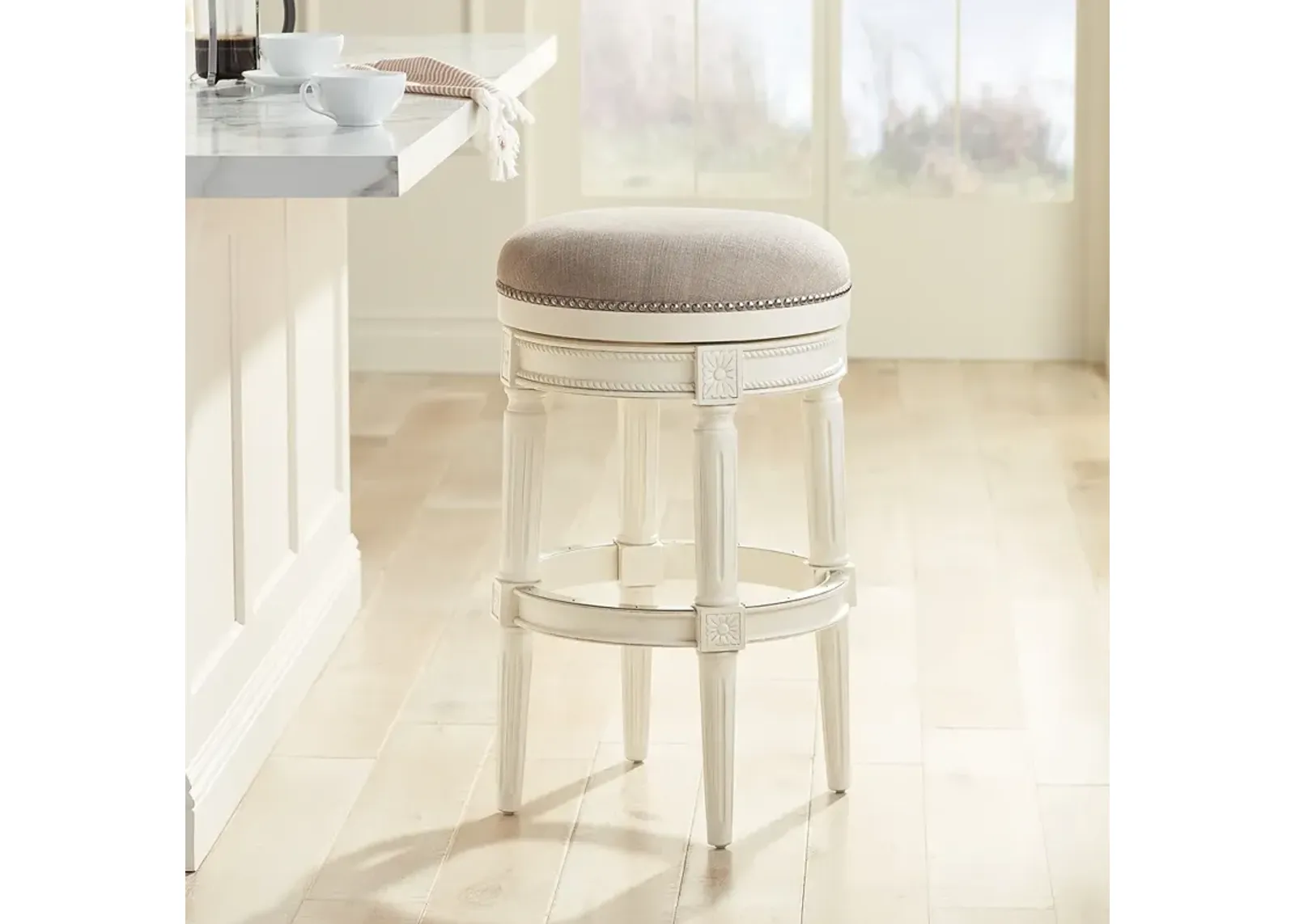 Oliver 30 1/2" Erin Cream Swivel Barstool