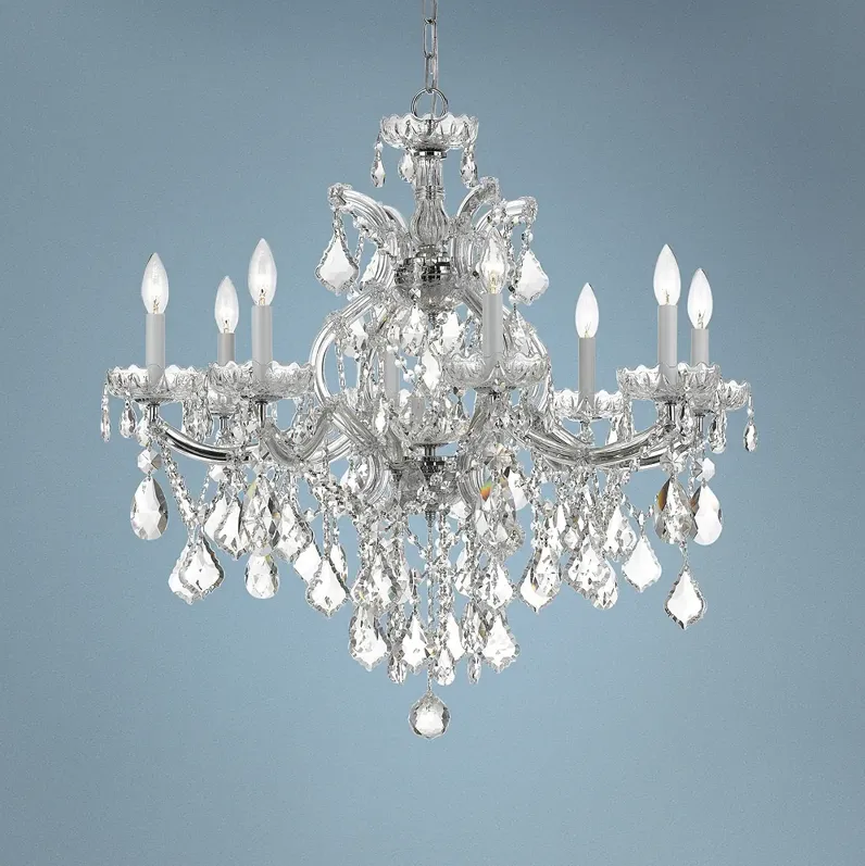 Maria Theresa 28" Wide Polished Nickel 9-Light Chandelier