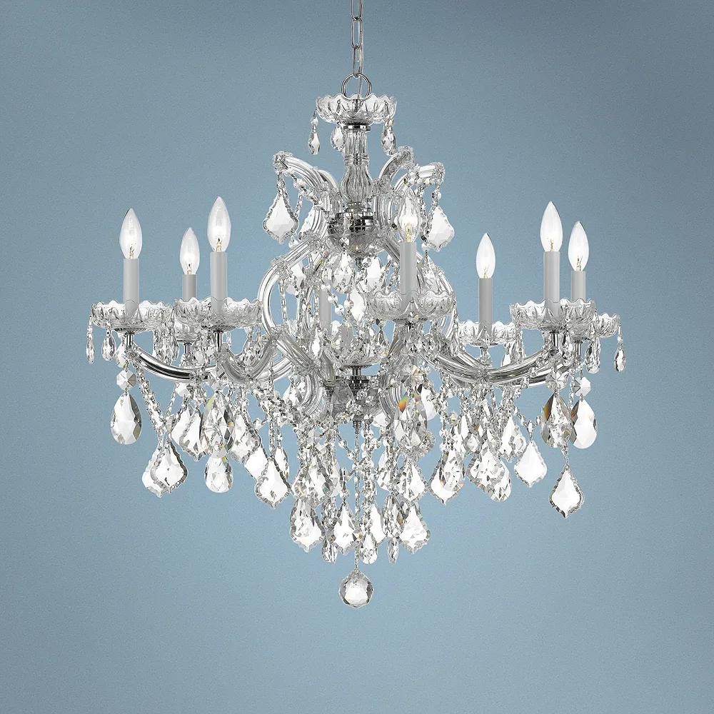 Maria Theresa 28" Wide Polished Nickel 9-Light Chandelier