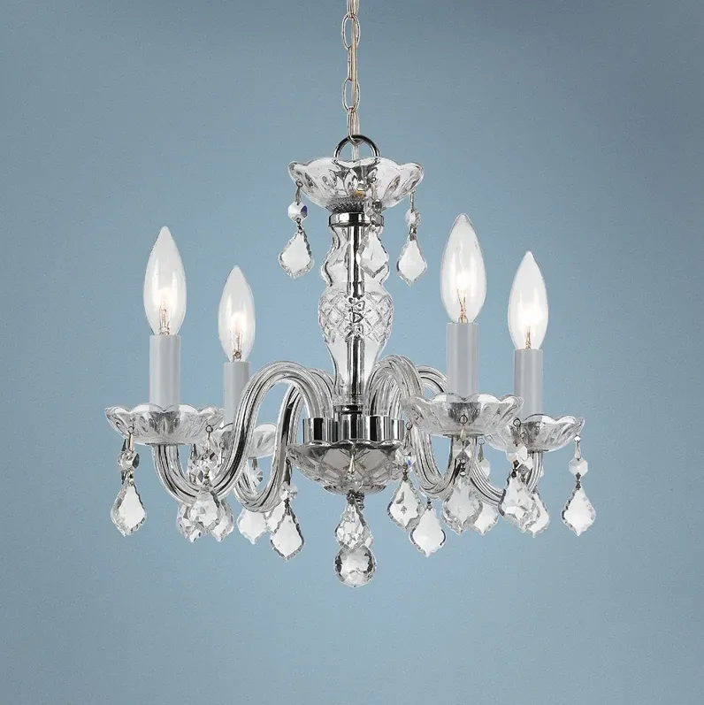 Traditional Crystal 15" Wide Chrome 4-Light Chandelier