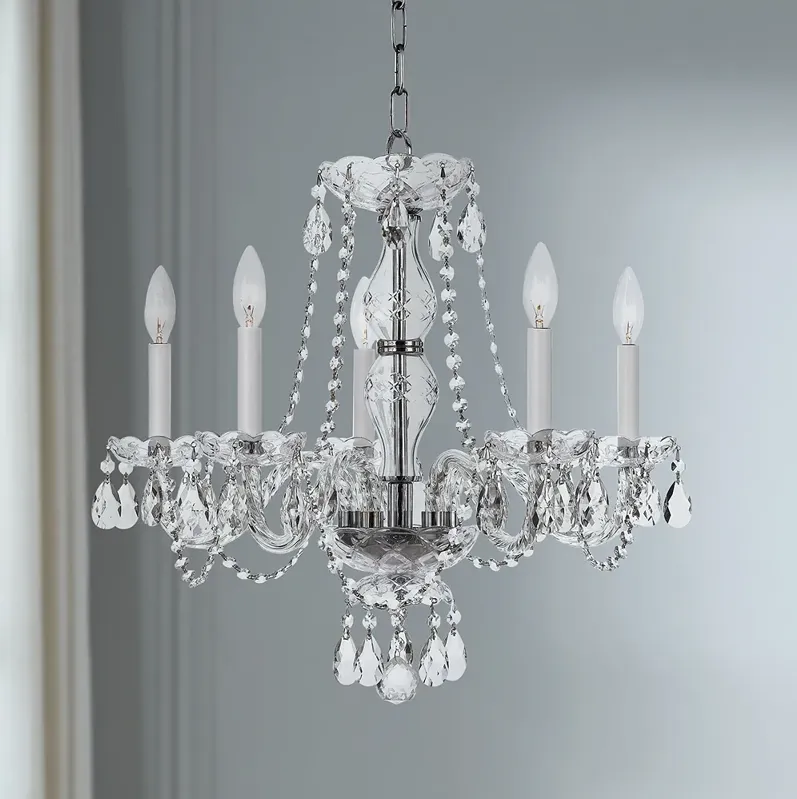 Crystorama Candelabra 21" Chrome Traditional Crystal Chandelier