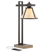 Maricopa Bronze Mission Column Outlet and USB Desk Lamp