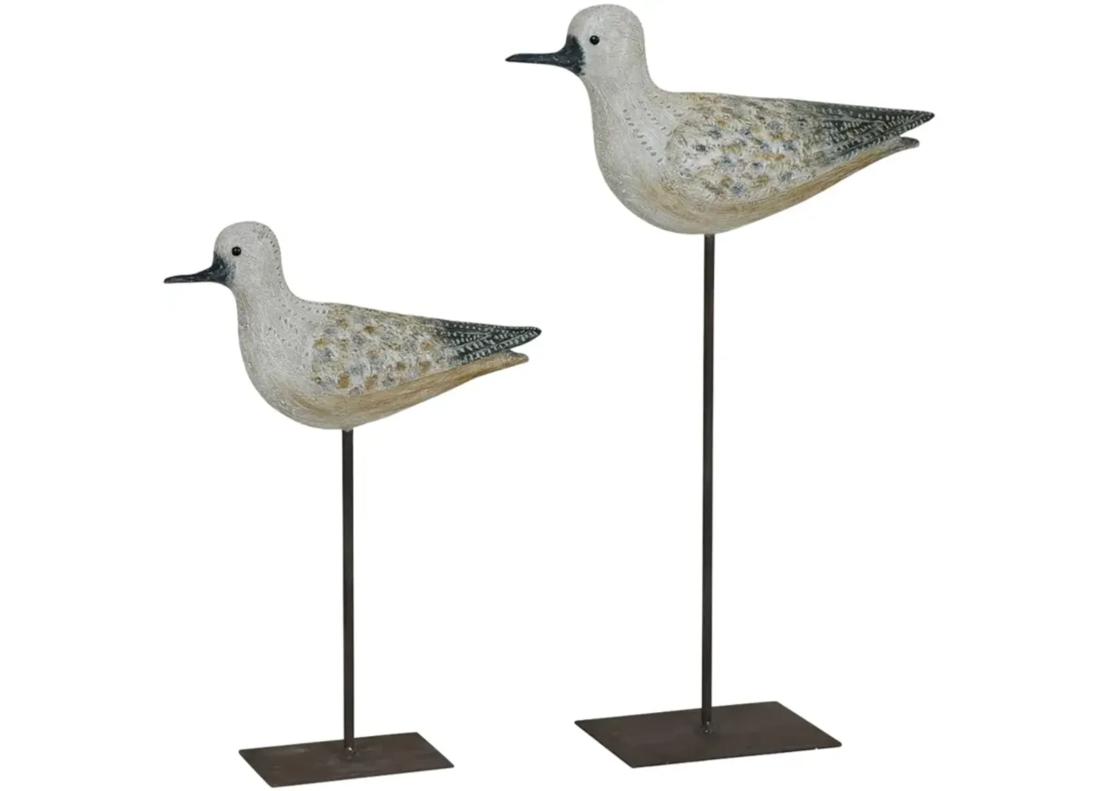 Crestview Collection Coastal Bird Off-White Statues Set of 2