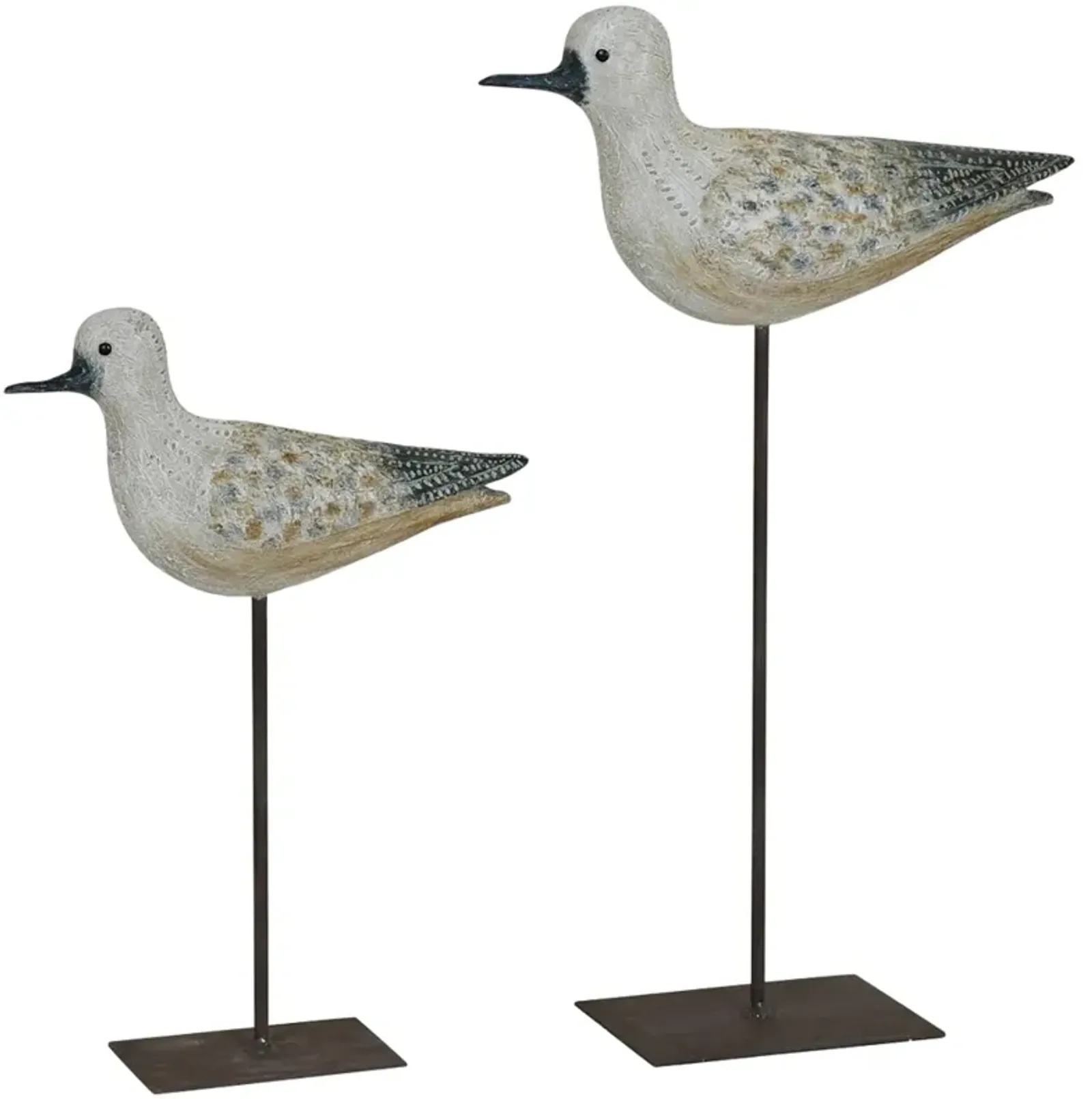 Crestview Collection Coastal Bird Off-White Statues Set of 2