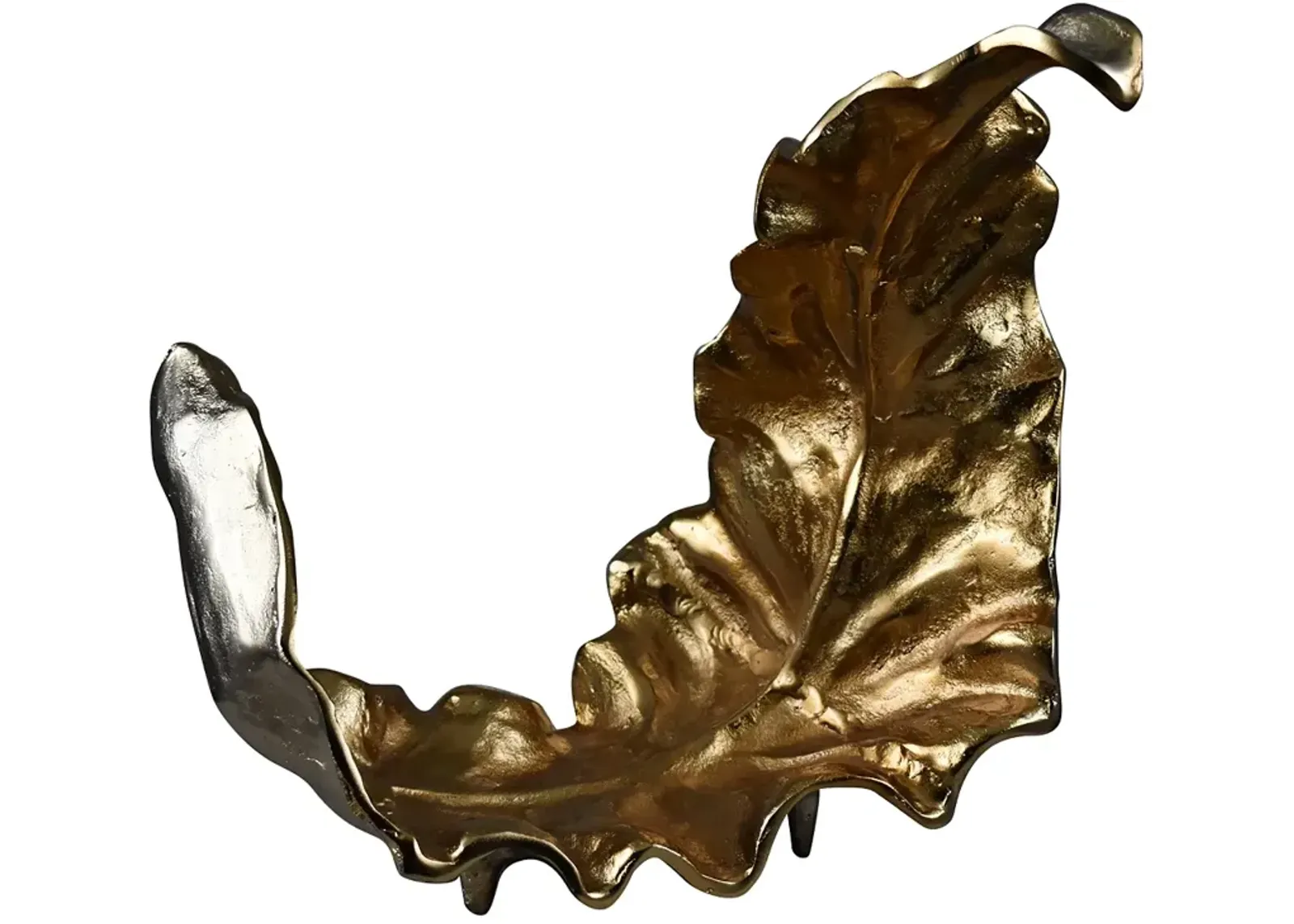 Willow Larger Leaf I Gold and Silver 20"W Metal Sculpture