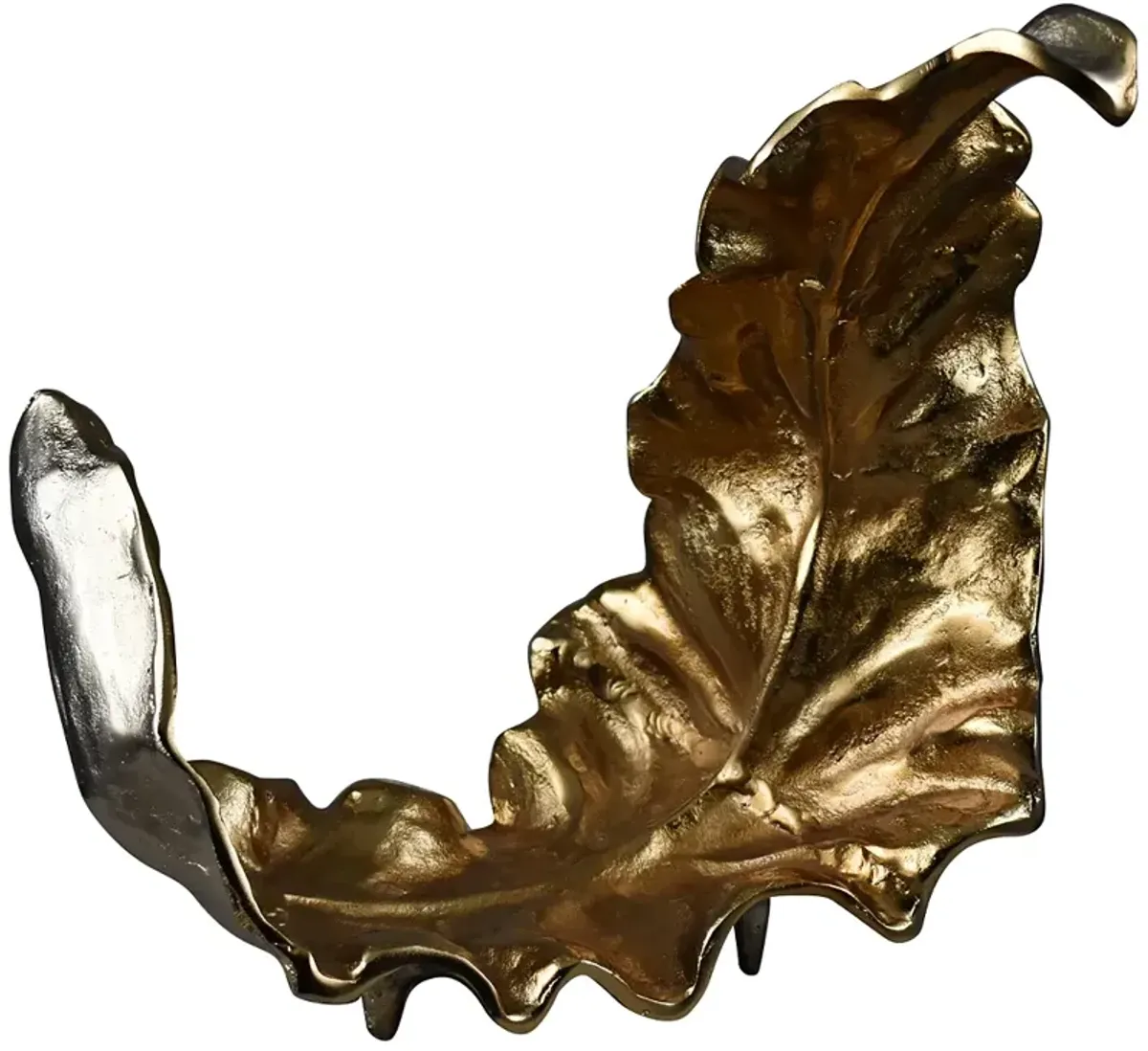 Willow Larger Leaf I Gold and Silver 20"W Metal Sculpture