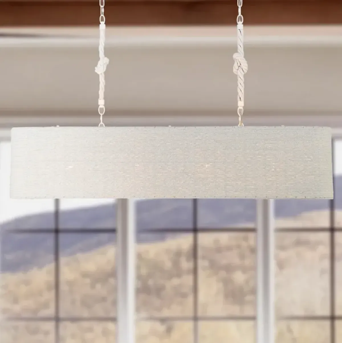 Lodelle 48" Wide Matte White Island Pendant