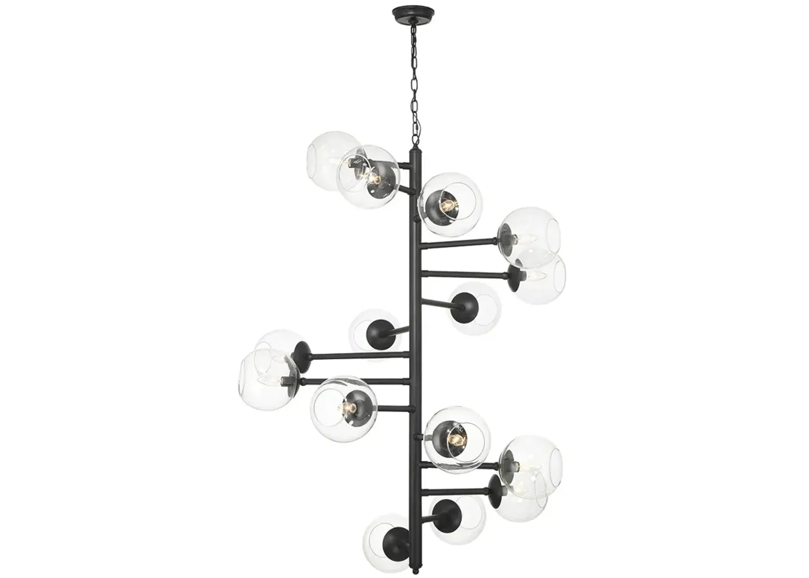 Minka Lavery Millikan 15-Light 38.75-in Black Pendant with Glass Shades