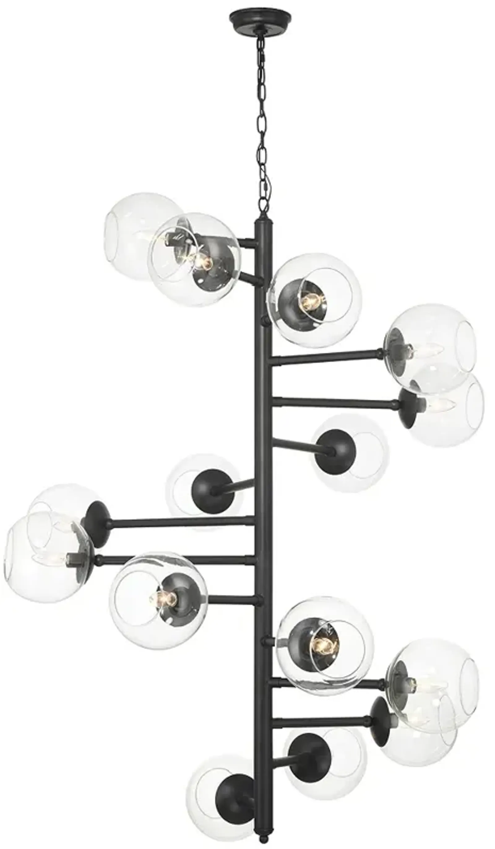 Minka Lavery Millikan 15-Light 38.75-in Black Pendant with Glass Shades