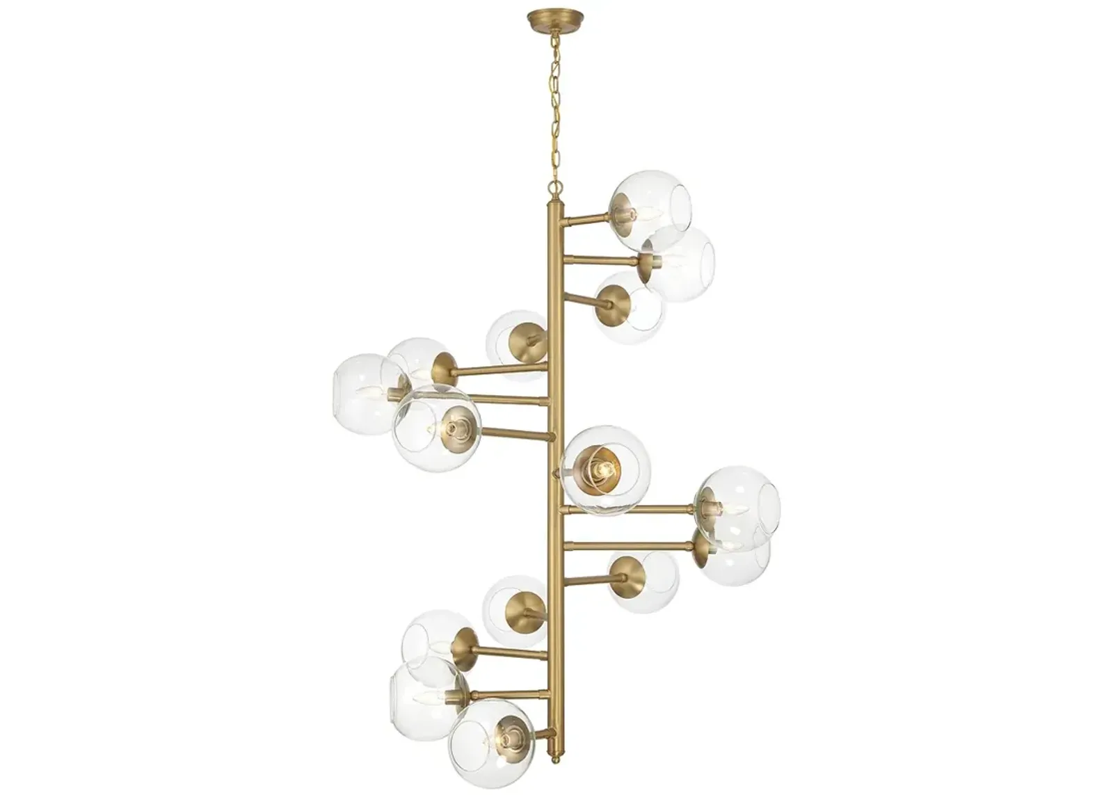 Minka Lavery Millikan 15-Light 38.75-in Brass Pendant with Glass Shades