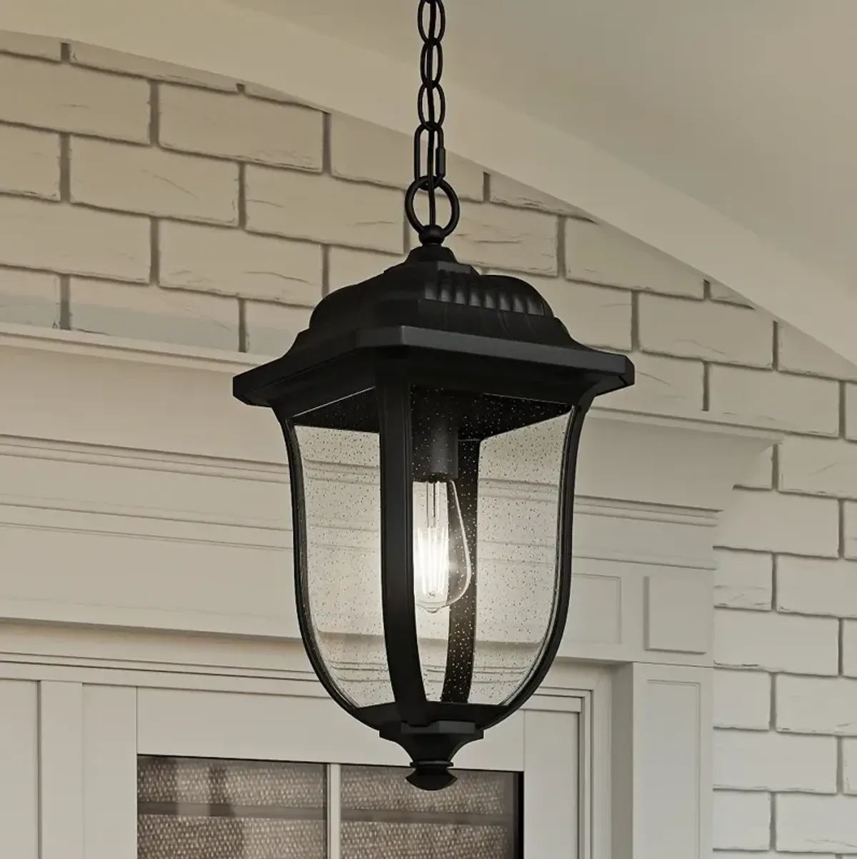 Quoizel Mulberry 18 1/4"H Matte Black Outdoor Hanging Light