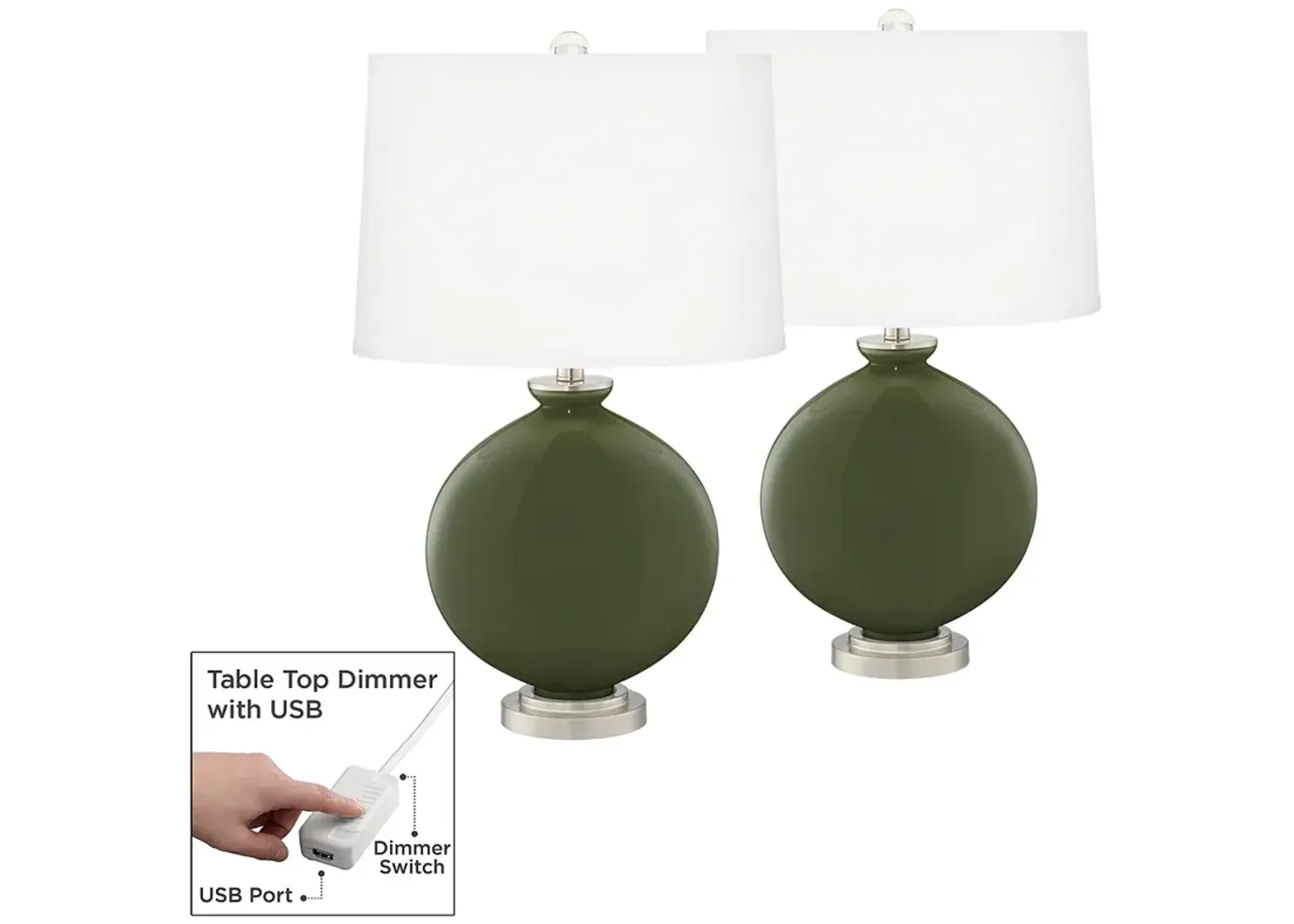 Secret Garden Carrie Table Lamp Set of 2 with Dimmers