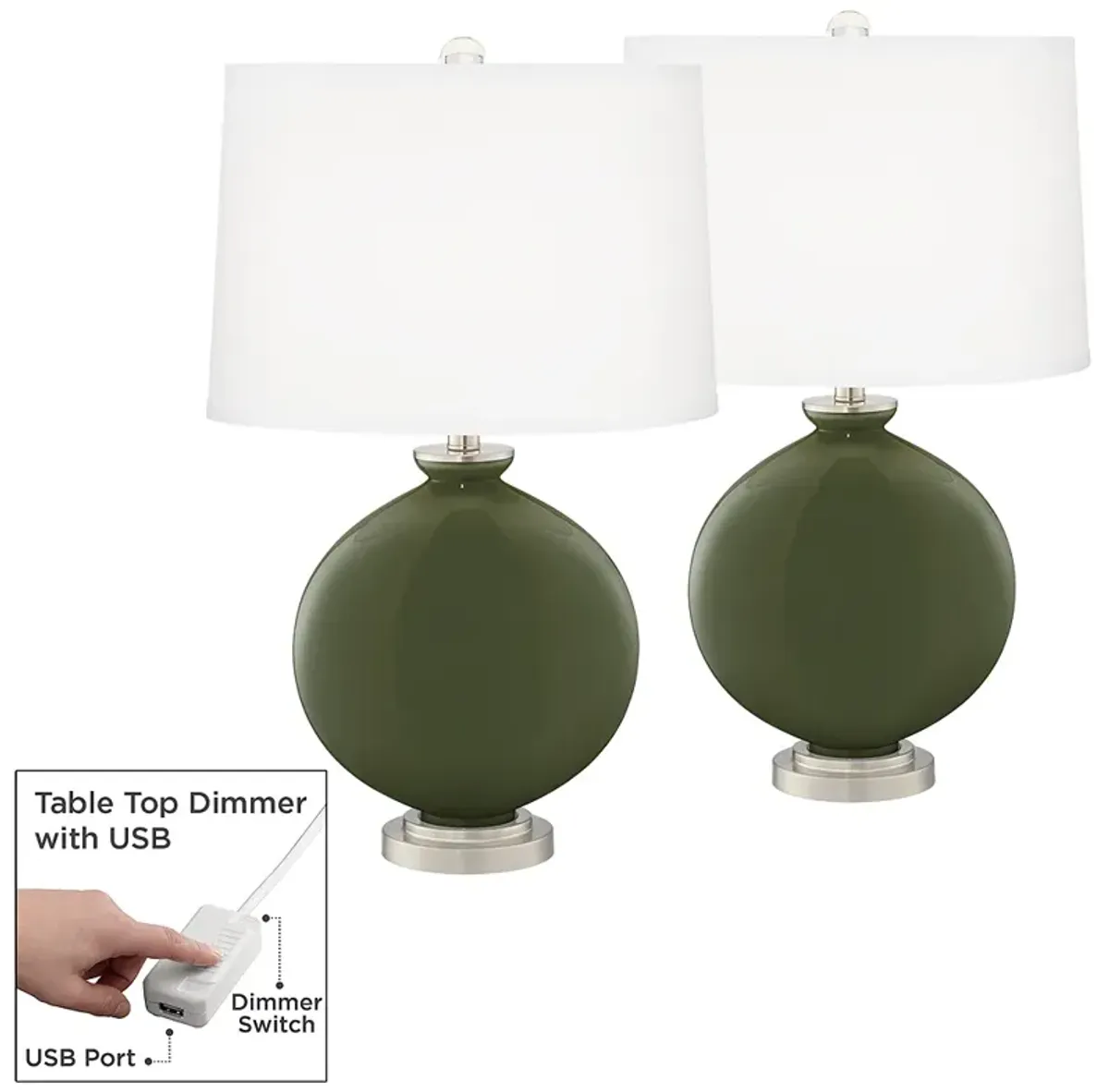 Secret Garden Carrie Table Lamp Set of 2 with Dimmers