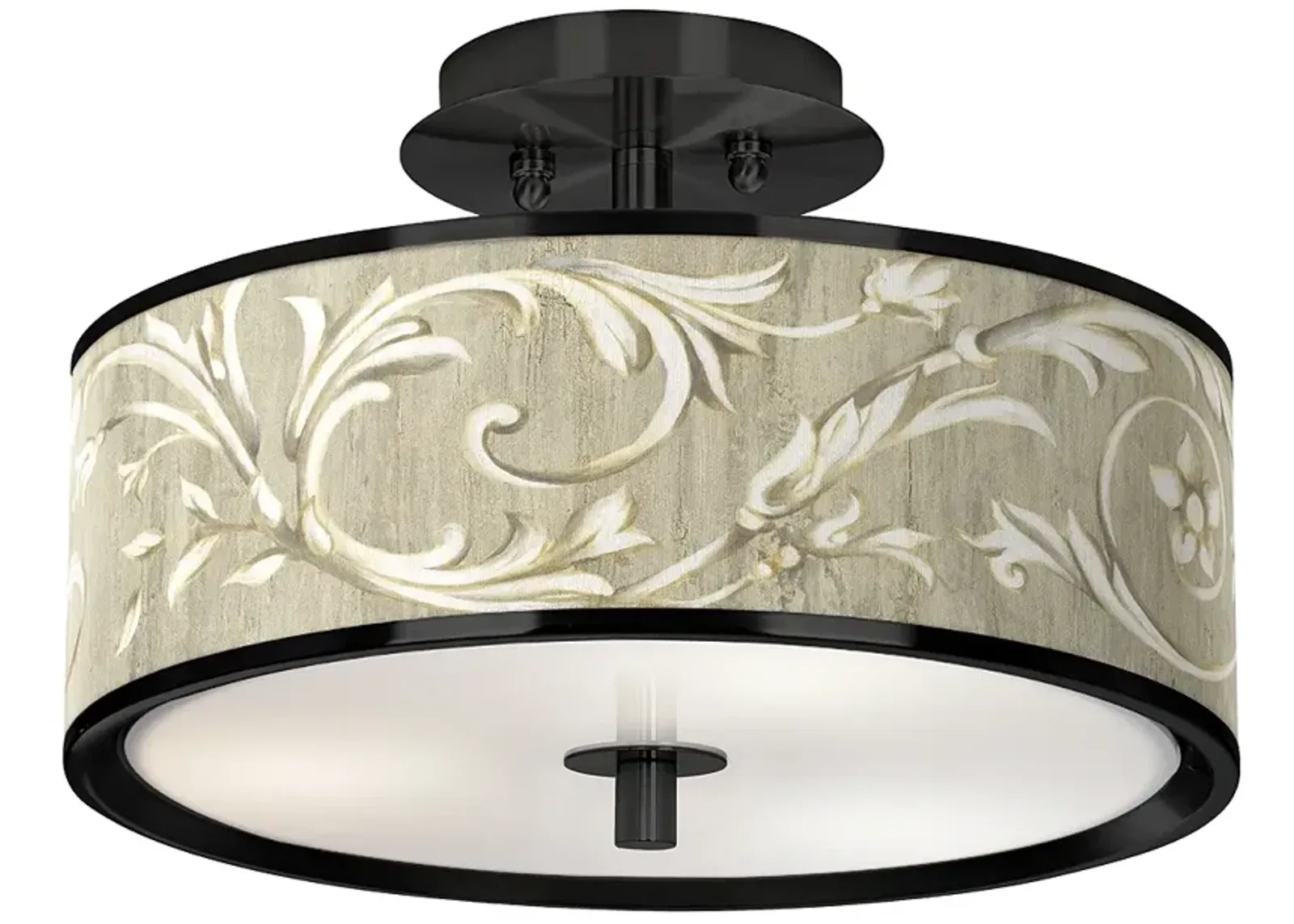 Laurel Court Black 14" Wide Ceiling Light