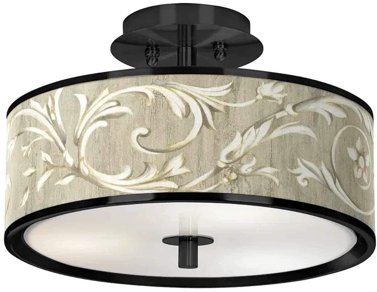 Laurel Court Black 14" Wide Ceiling Light