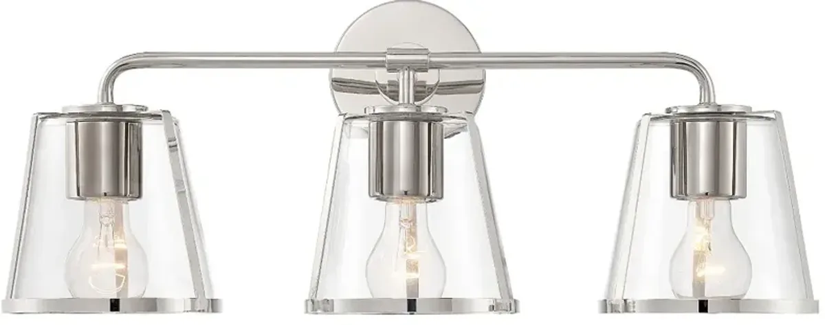 Fulton 23 1/4"W Polished Nickel 3-Light Bath Vanity Light