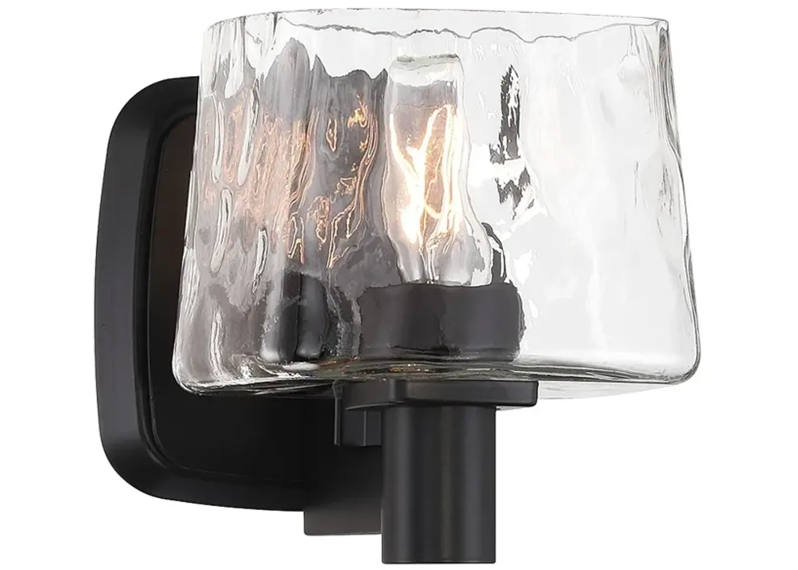 Minka Lavery Drysdale 1-Light 5.38-in Black Vanity with Clear Glass Shades