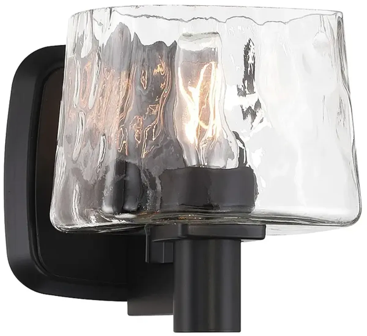 Minka Lavery Drysdale 1-Light 5.38-in Black Vanity with Clear Glass Shades