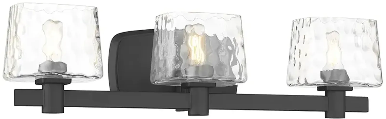 Minka Lavery Drysdale 3-Light 23.5-in Black Vanity with Clear Glass Shades