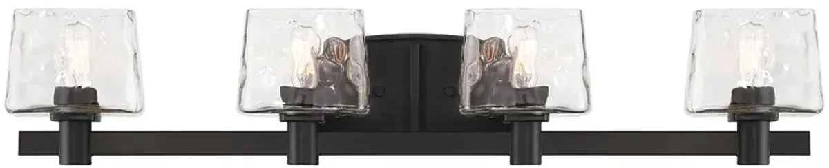 Minka Lavery Drysdale 4-Light 32.5-in Black Vanity with Clear Glass Shades