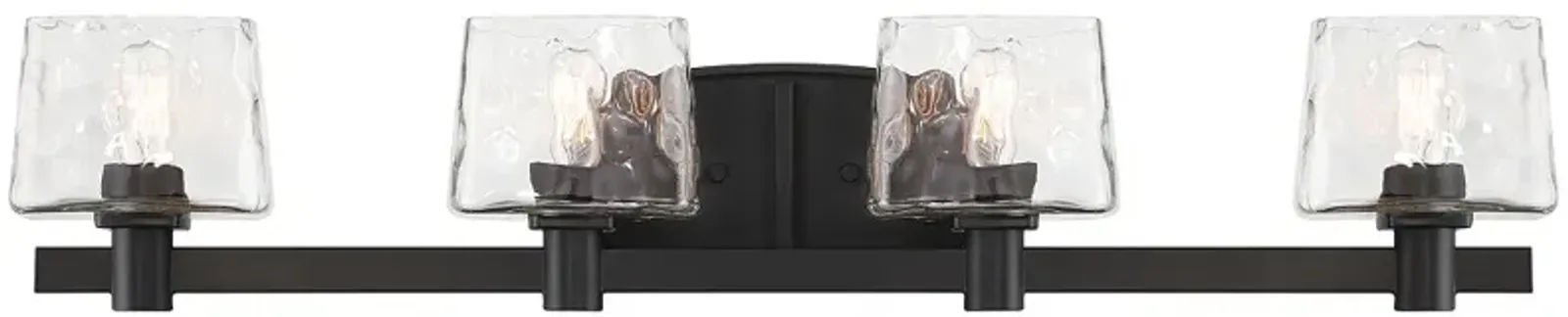 Minka Lavery Drysdale 4-Light 32.5-in Black Vanity with Clear Glass Shades