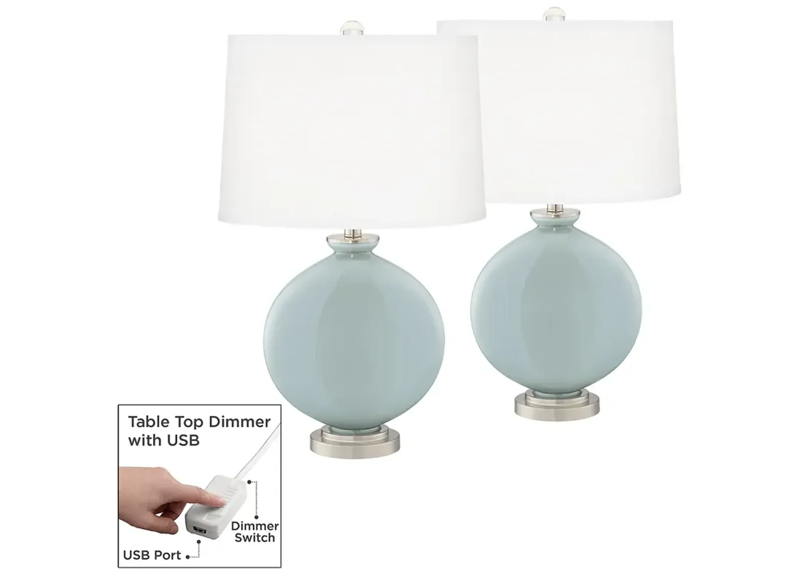 Rain Carrie Table Lamp Set of 2 with Dimmers